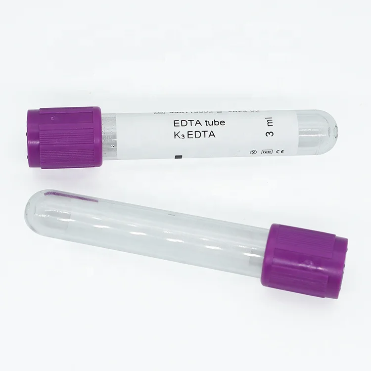 Best selling blood collection tubes 1.3m/2ml edta k2 edta tube k3 with purple color