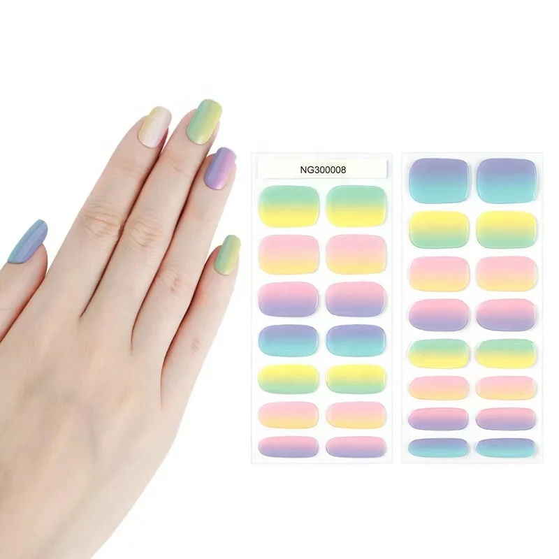 UV Gel Nail Polish Stickers Semi Cured Sticker Space Blue Gel Nail Sticker
