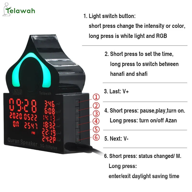 Muslim gift mp3 download al quran player digital blue quran speaker tooth with azan coran