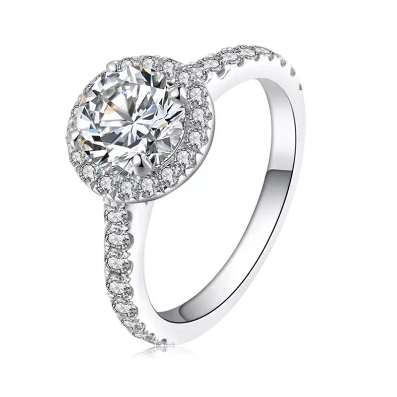 Classic Mossan ring S925 sterling silver 1 carat Mossan diamond ring for women