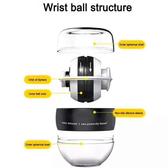 Wrist ball arm exercise gyro wrist power training Gyroscope LED multicolor hand grip strength ball forearm exerciser
