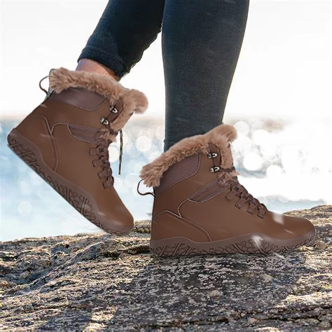 Non-slip Men Winter Outdoor Barefoot Boots Hiking Women Ankle Boots Plush Warm Snow Shoes