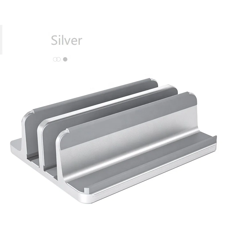 Custom Logo Adjustable Vertical Desktop Laptop Stand Holder Fit for Mac Book Notebook Aluminium CNC Machining