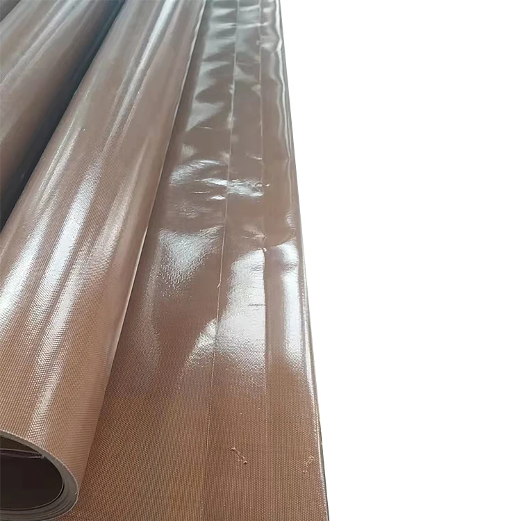 Thickness 0.13mm Brown Color PTFE Coated Glass Fiber Fabric Mesh Cloth Sheets