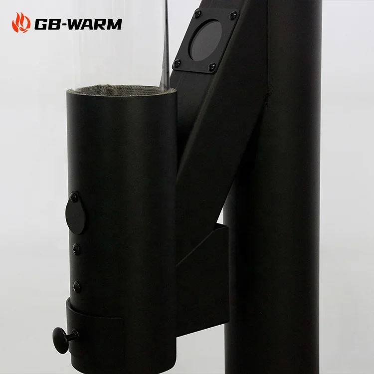 Outdoor patio heater wood pellet fireplace stove with torch kit glass tube