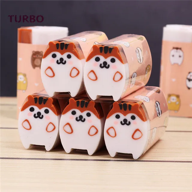
Good Quality School Supplies stationery children promotional gift cute panda design waist eraser rubber erasers 
