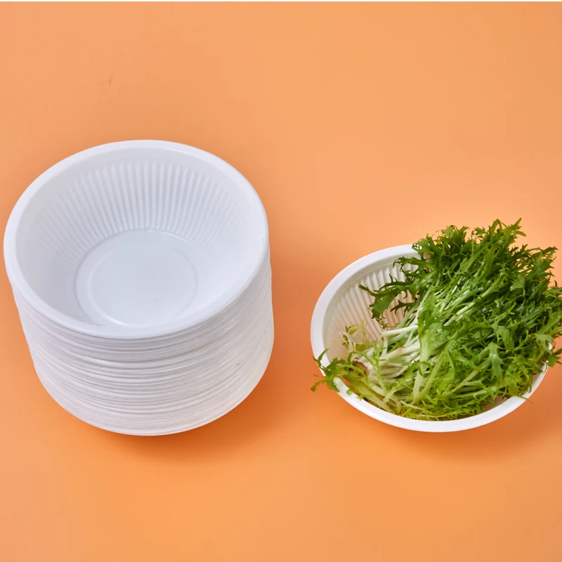 Factory Wholesale 7 Oz Disposable Plastic Hot Soup Bowls Pp Take Out White Food Round Storage Food Container