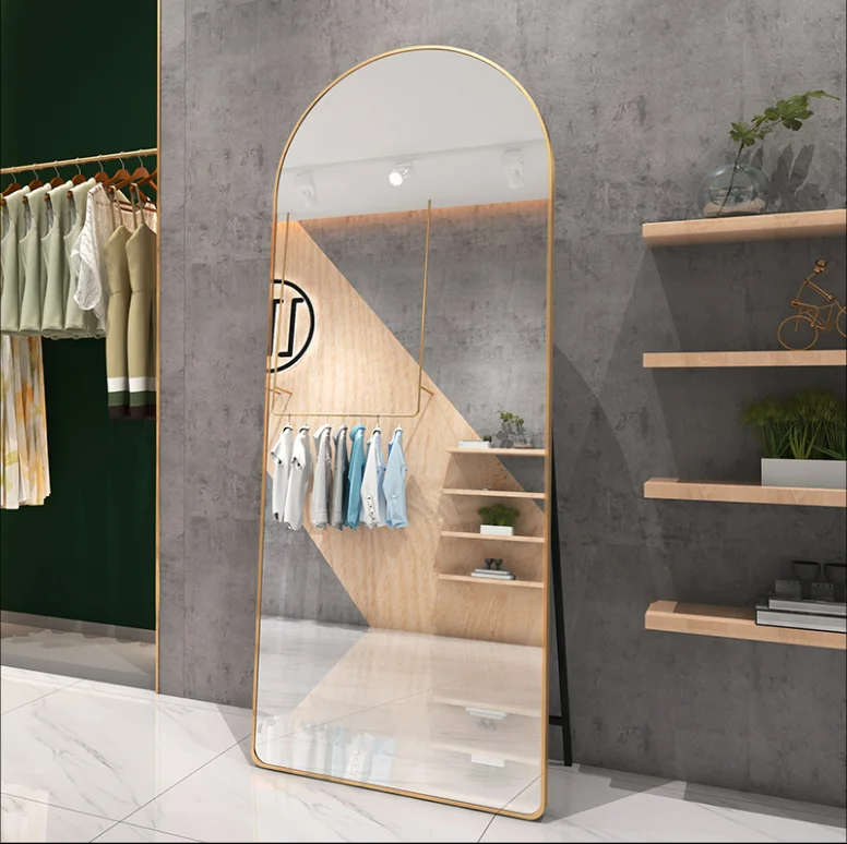 Beauty Salon Rose Gold Long Framed Full Length Door and Wall Mirror Two Way Mirrors