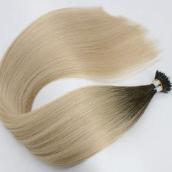 Wholesale Double drawn Human Hair 100% Unprocessed Remy Keratin Iron Tip Nano Ring Hair Extension