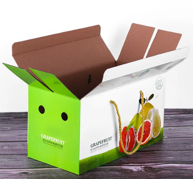 High quality custom logo fruit packaging corrugated boxes sturdy packaging box for dragon fruit banana apple mango orange