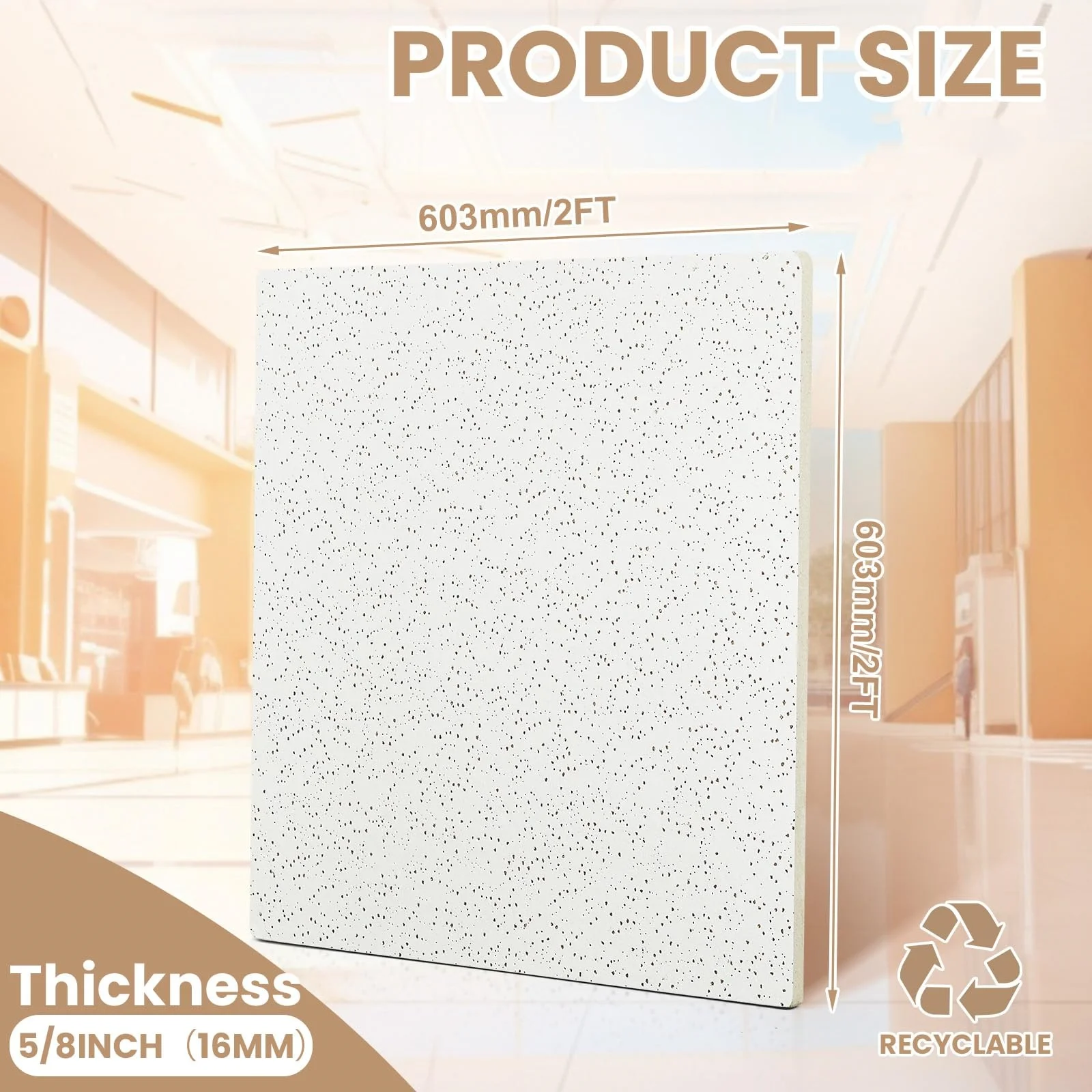 Customized Wool Ceiling Tiles acoustic Mineral Fiber False Ceiling for Office Store Mall