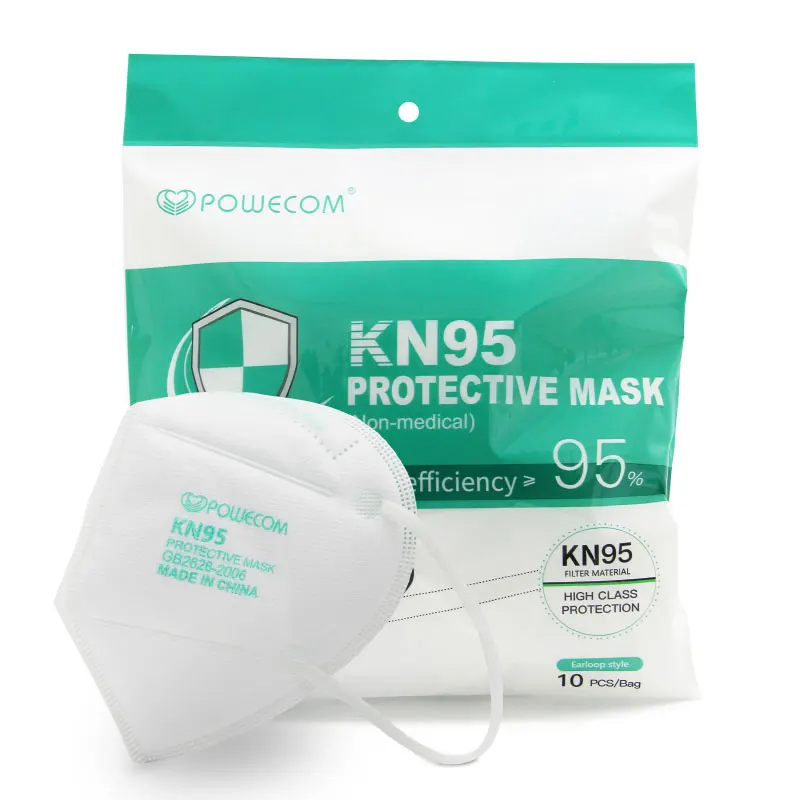 Hot Selling Kn95 Earloop Meltblown EUA Whitelist Half Mouth Face Mask Non-woven Fabric Disposable Foldable Adults 3 Years White
