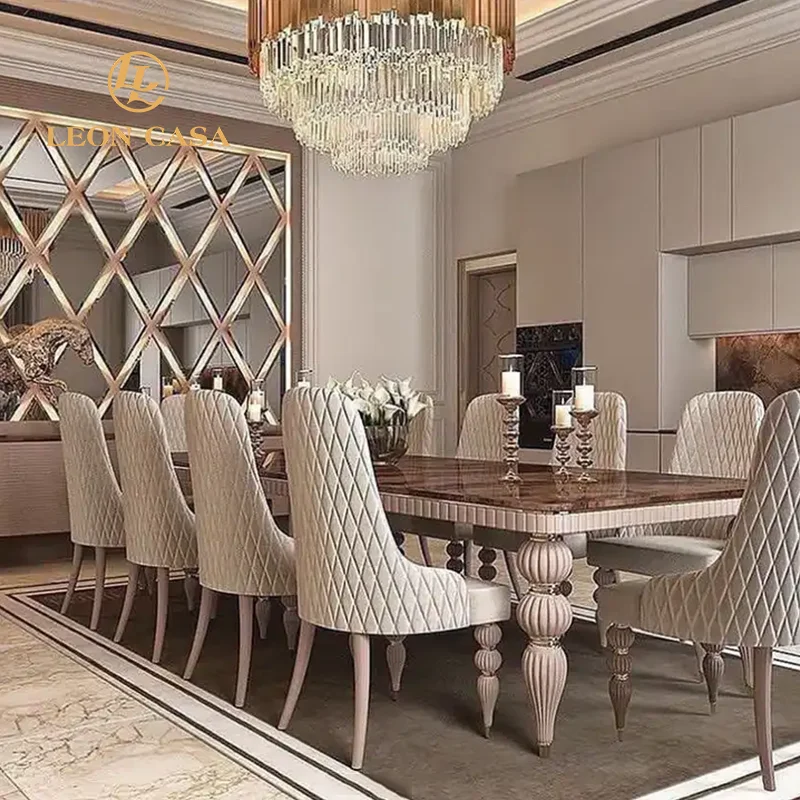 Luxury High End Dining Table And Chairs Manufacture Custom Made Modern Luxury Nordic Dining Table Set