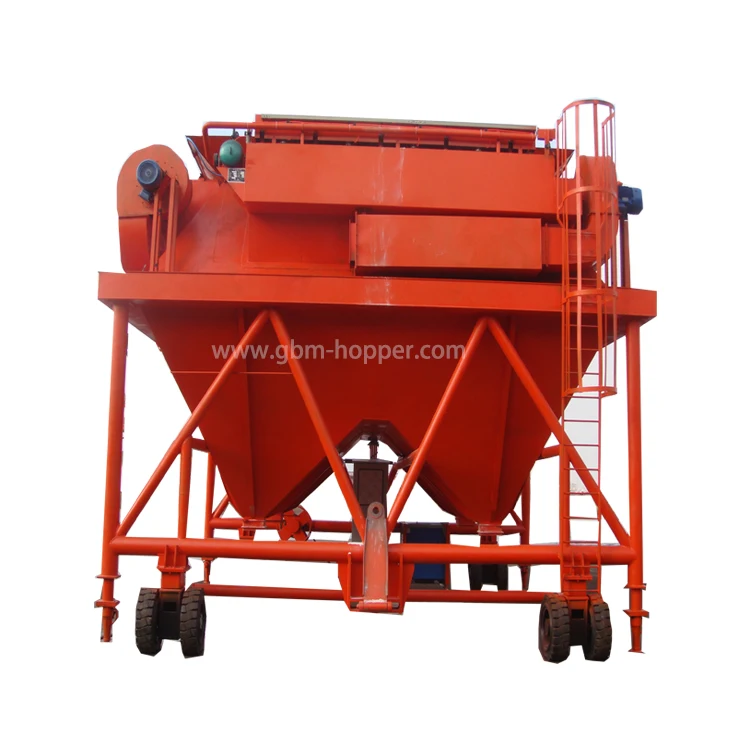 50 m3 dust proof mobile cement dockside hopper on quayside