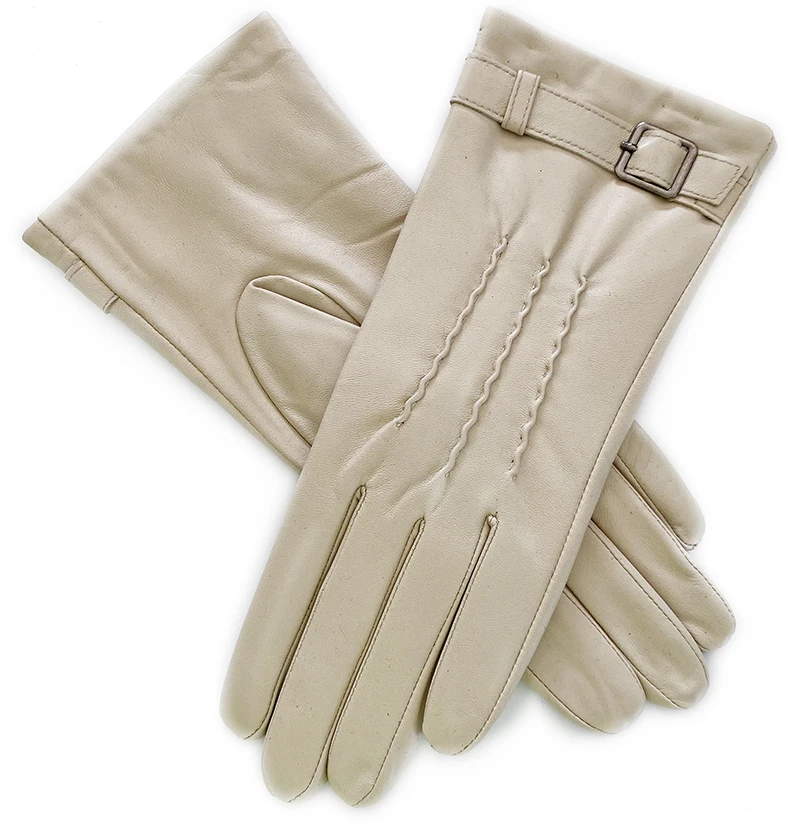 Professional  White Color Leather Gloves With Nails