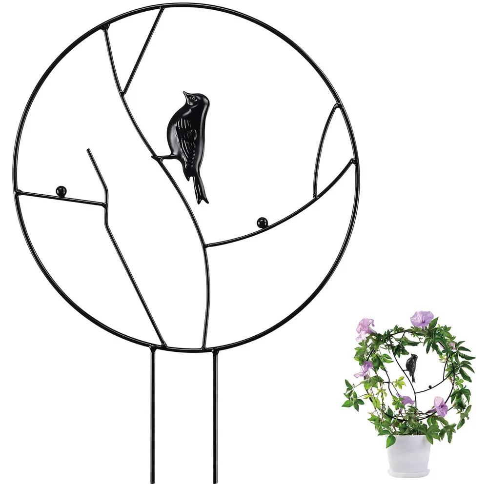 Modern gardening climbing frame plant bracket support rod bird butterfly-shaped iron frame plant flower arranging pole
