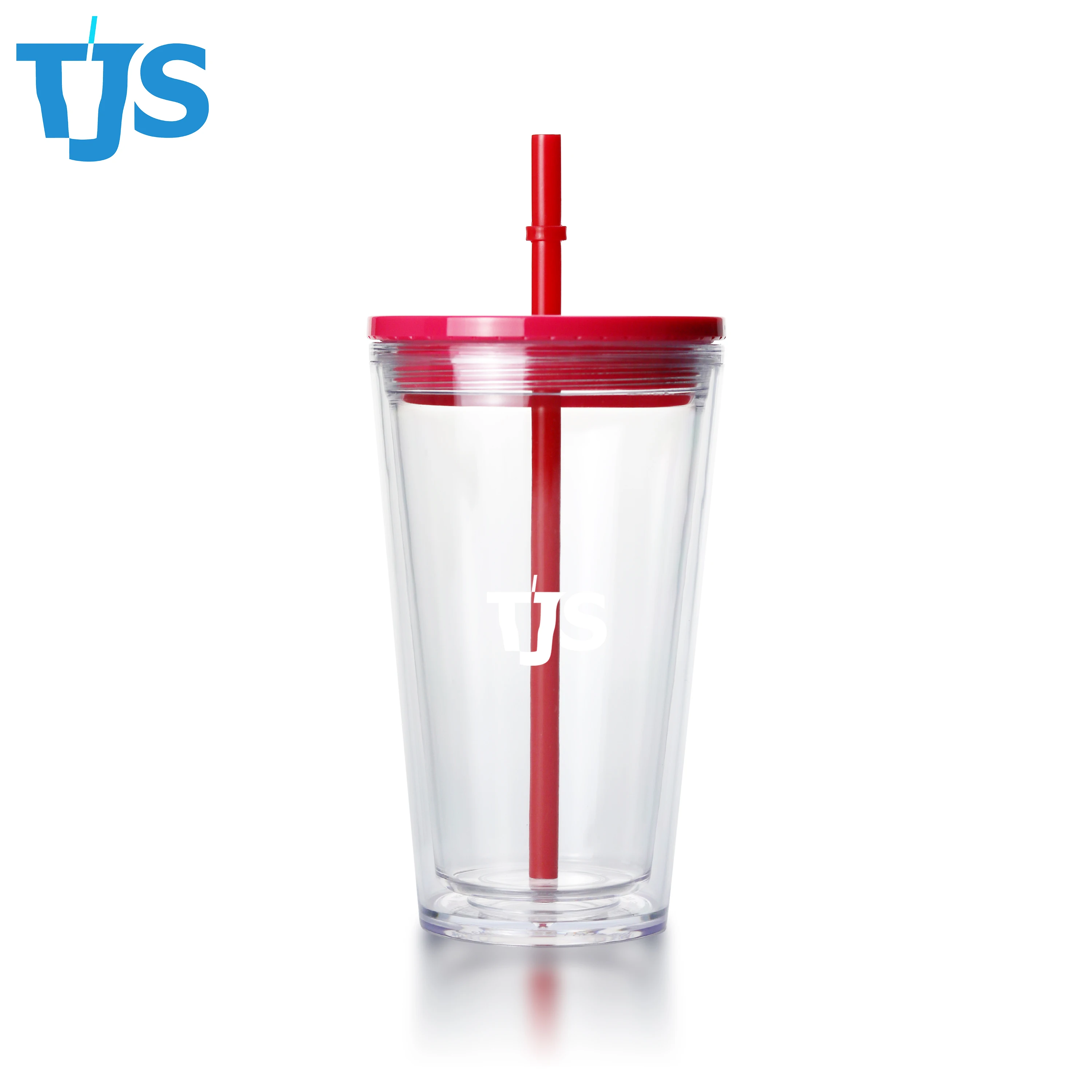 16oz 20oz 24oz double layer plastic Straw cup Coffee cup Plastic frosted instant drinking tumbler cup