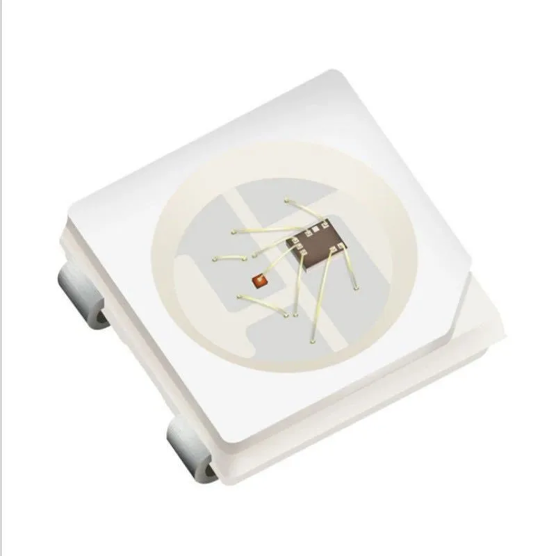 SMT 5050, красочные светодиодные 5050 бусины, встроенный чип WS2812B, 5 В, четырехногие интегрированные IC