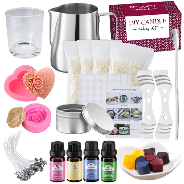 new design candle making set complete mold diy scented soy wax candles making kit supplies in tins