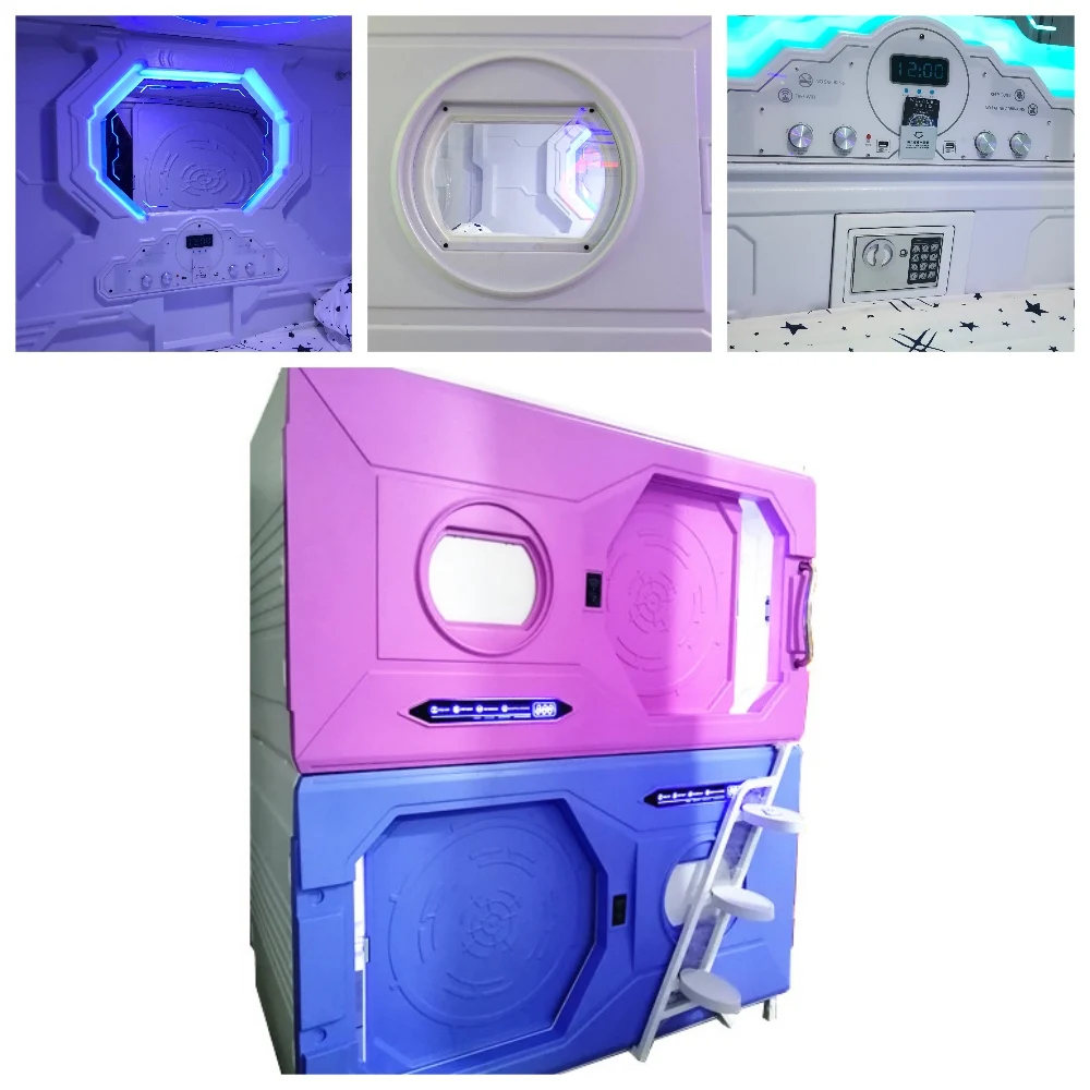WIMI Multicolor Capsule Hotel Bedroom Sets Bunk Beds Sleep Cabin SleepBox Office Pod Set Hotel Box