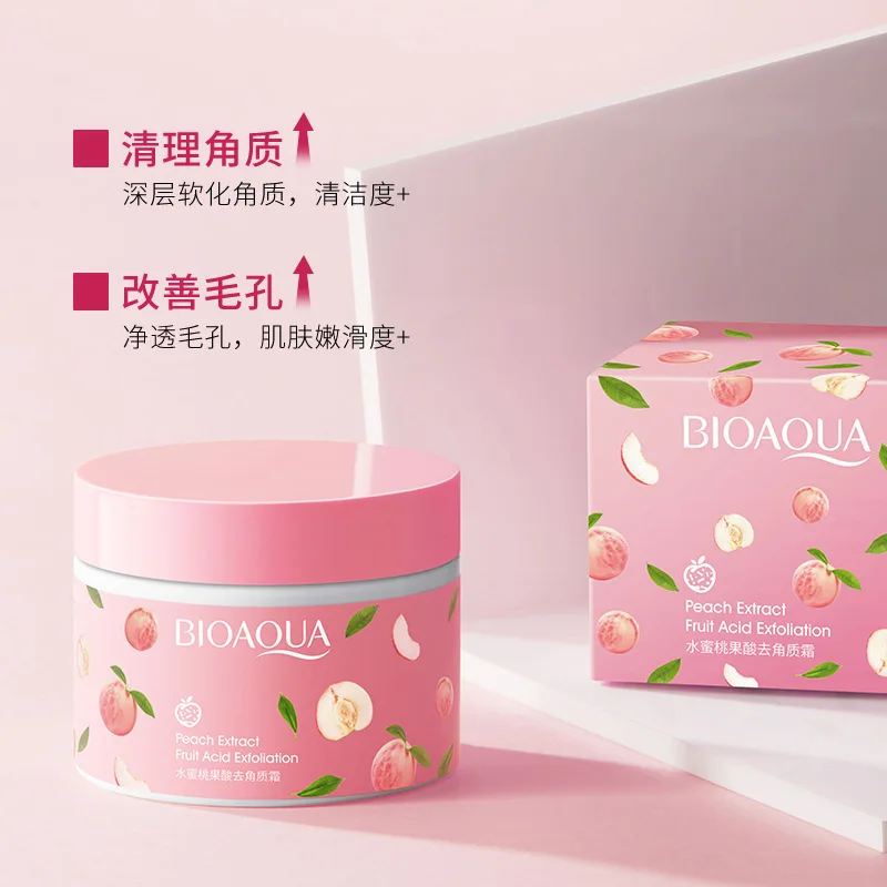 BIOAQUA High Quality Hyaluronic Acid Moisturizing Skin Peach Exfoliator for Body and Face Scrub