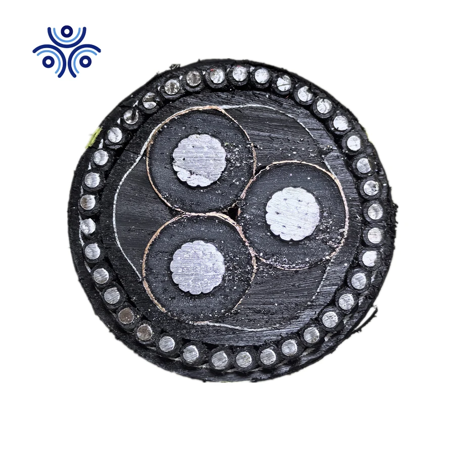 Подводный кабель 35 кВ 4/0AWG 3-х ядерный 100% бронированный HDPE оболочка с желтой полосой