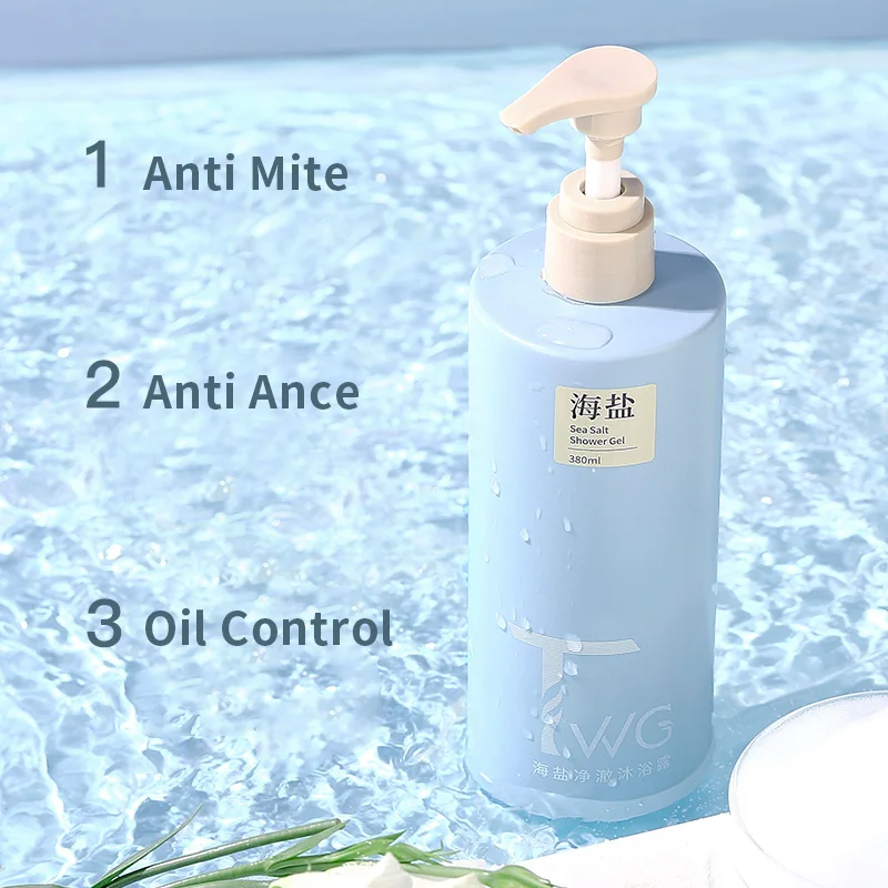 TWG Anti Mite Body Wash Gel Anti Acne Body Cleanser  Mineral Amino Acid Sea Salt  Anti Mite Shower Gel