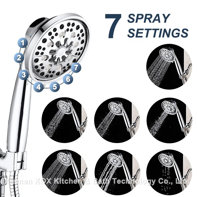 Chinese Manufacturer Hot Sale Customized Push Button Function Switching Handshower Plastic Round Handshower For Bathroom