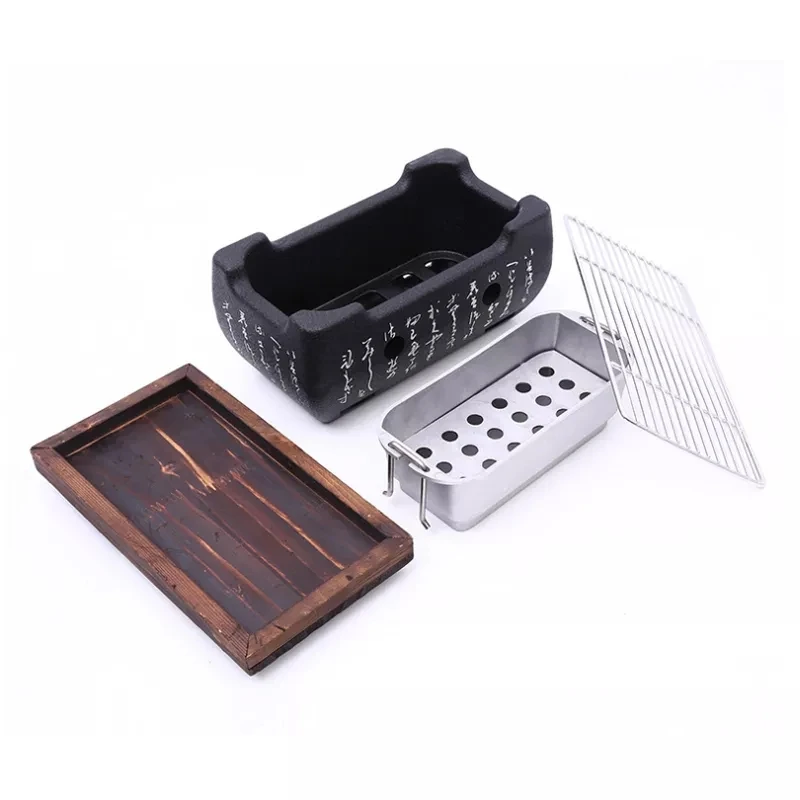 Легко очищаемая антипригарная печь для барбекю Yakitori одноразовый гриль сетка алюминиевый настольный японский