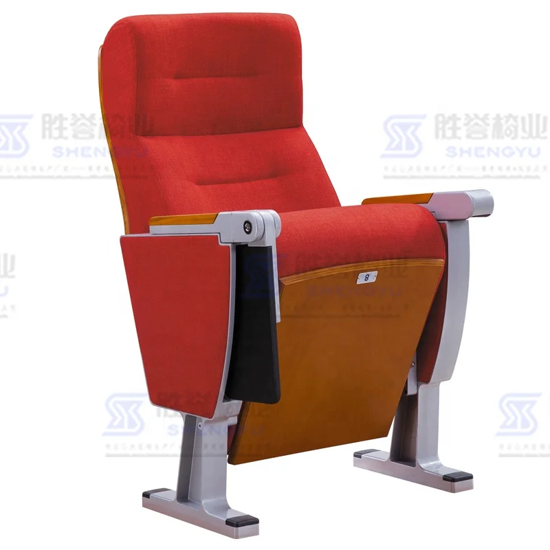 Foshan High Grade Custom Folding Church Theater Furniture Auditorium Seat Chair w/ Writing Pad for Sale