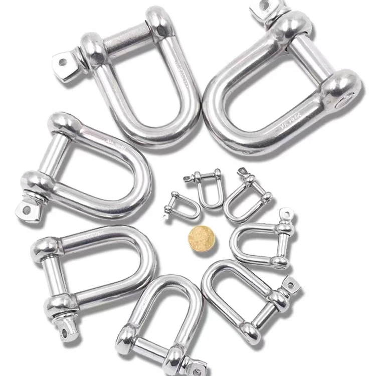 Stainless steel D-shaped shackle lifting shackle with safety bow horseshoe shackle Non standard