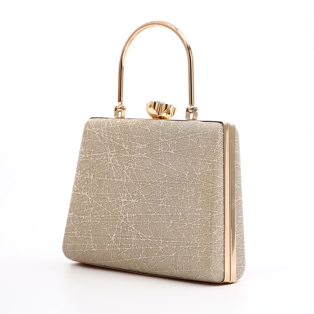 Модная дизайнерская вечерняя сумочка ручной работы блестящий клатч из искусственной кожи с металлической ручкой для свадьбы банкета вечеринки выпускного вместительные сумки