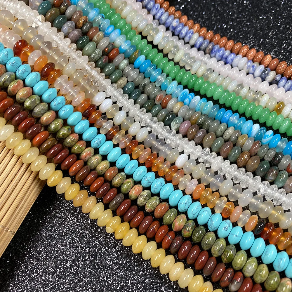 3*6mm Rondelle Stone Beads Natural Gemstone Spacer Diy Necklace Loose Abacus Natural Heishi Stone Beads