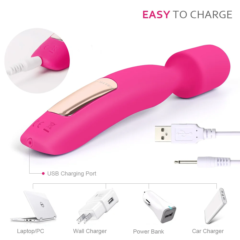 LEVETT Hedda Clitoris Vibrator USB Charging Powerful Wand Body Massager Vibrator Sex Toy for Women