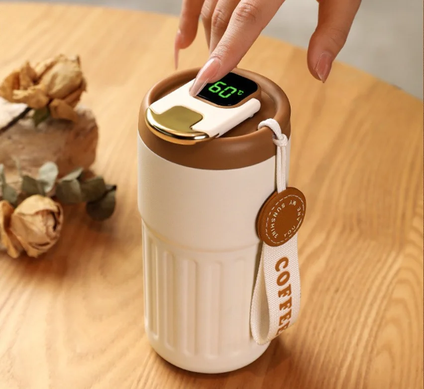 2024 new 450ml Coffee thermos tumbler Smart flask with LED Temperature Display Double Wall Vacuum Insulated Water Bottle