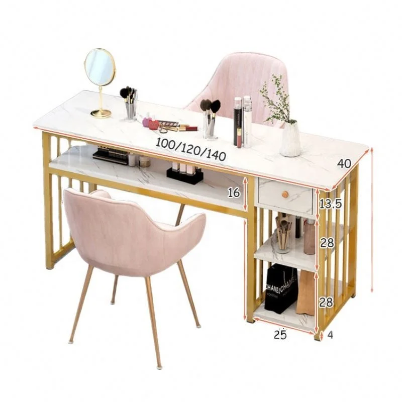 2024 Nice Nails Bar Station Salon Furniture Wood Nail Tables Nail Desk Manicure Table With Chair