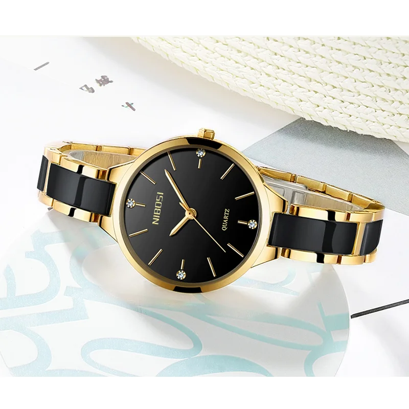  NIBOSI часы для женщин женские креативные керамический браслет Relogio Feminino Montre