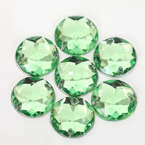 FACTORY SALE! Hot Sell Round Shape Acrylic Crystal With 2 Holes Sew On Flat Back Rhinestones For Dress