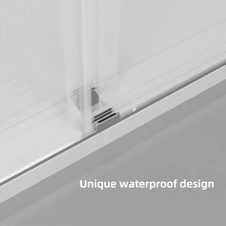 New Product Frameless Low Iron Tempered Glass Sliding Bathroom Stainless Steel Shower Door