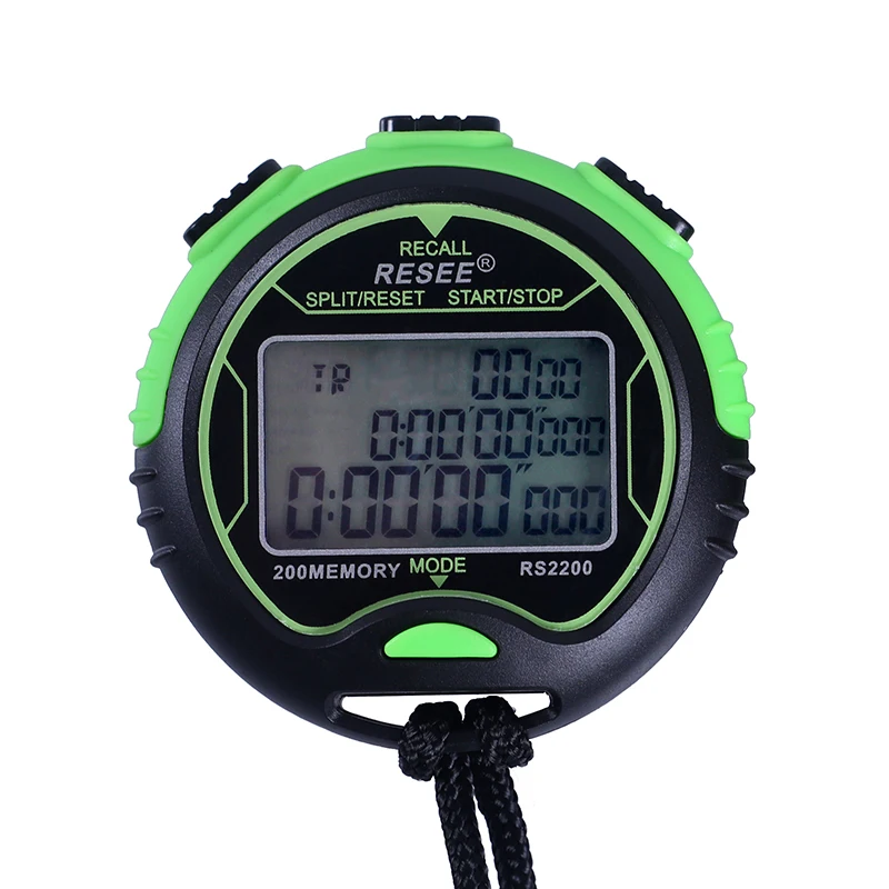 Resee Factory Spintso referee Stopwatch Timer Bom 200 Laps Memory 1/1000 Second Three Rows Display Digital Waterproof Stopwatch