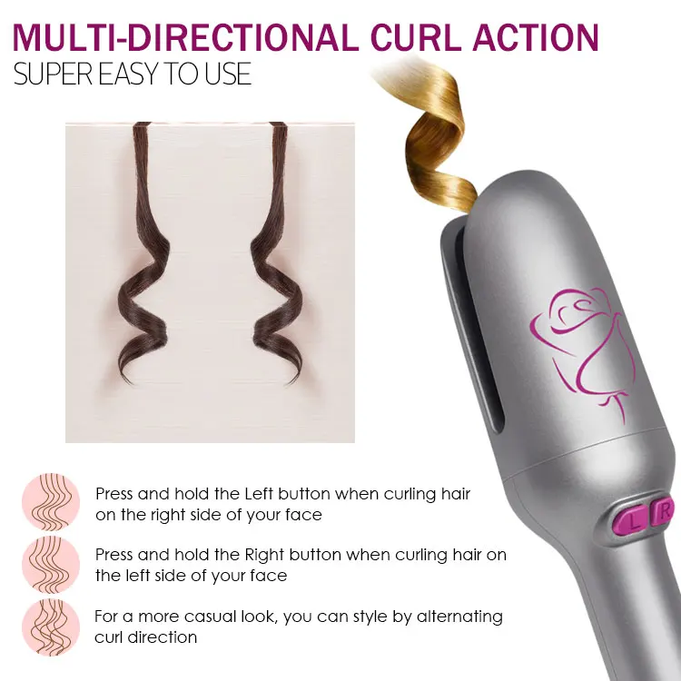 professional PTC 3-color LED lights indicator Innovative Diamond Ceramic Automatic Hair Curler
