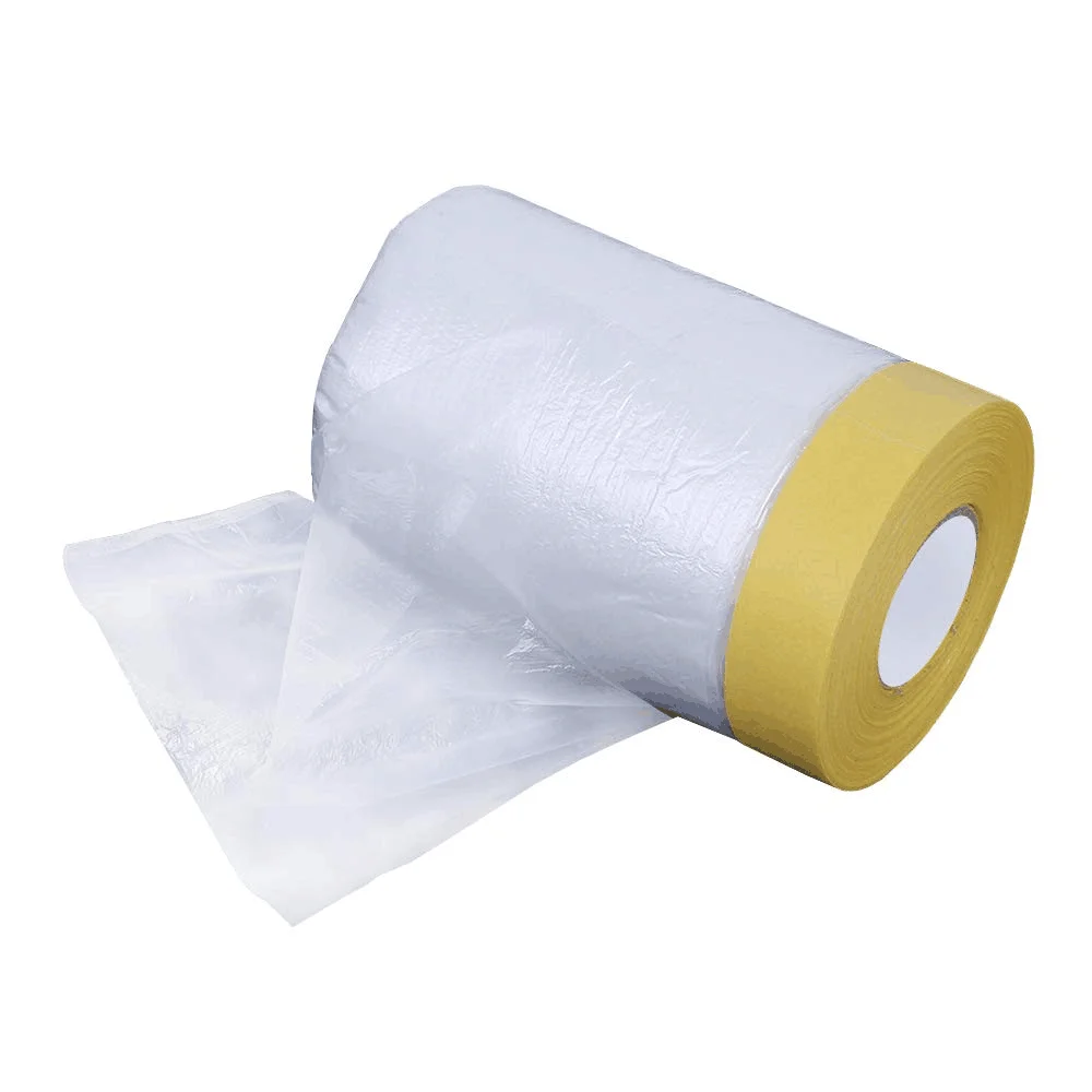 Car Plastic Protective Paint Cover Painting Pre Taped Pe Heat Resistant Pre-Taped Masking Film