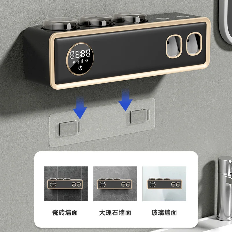 Intelligent toothbrush disinfector non perforated toothbrush holder