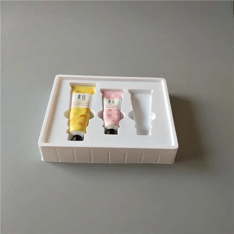 hot blister Customized white color plastic skin care insert packaging tray blister cards