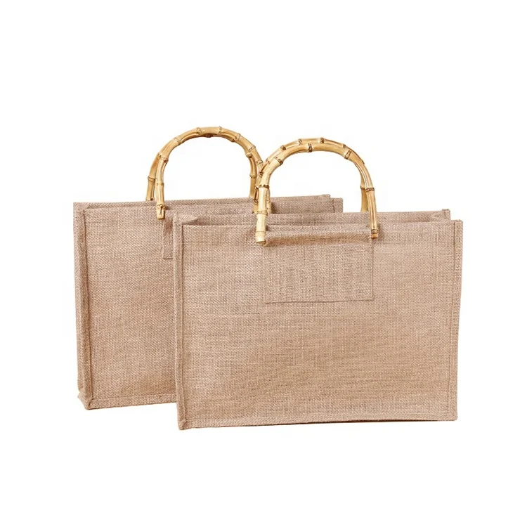 Wholesale Big Size Custom Logo Burlap Jute Tote Bag with Waterproof Plastic PE Coating Lining for Potato Shopping Gift Wine