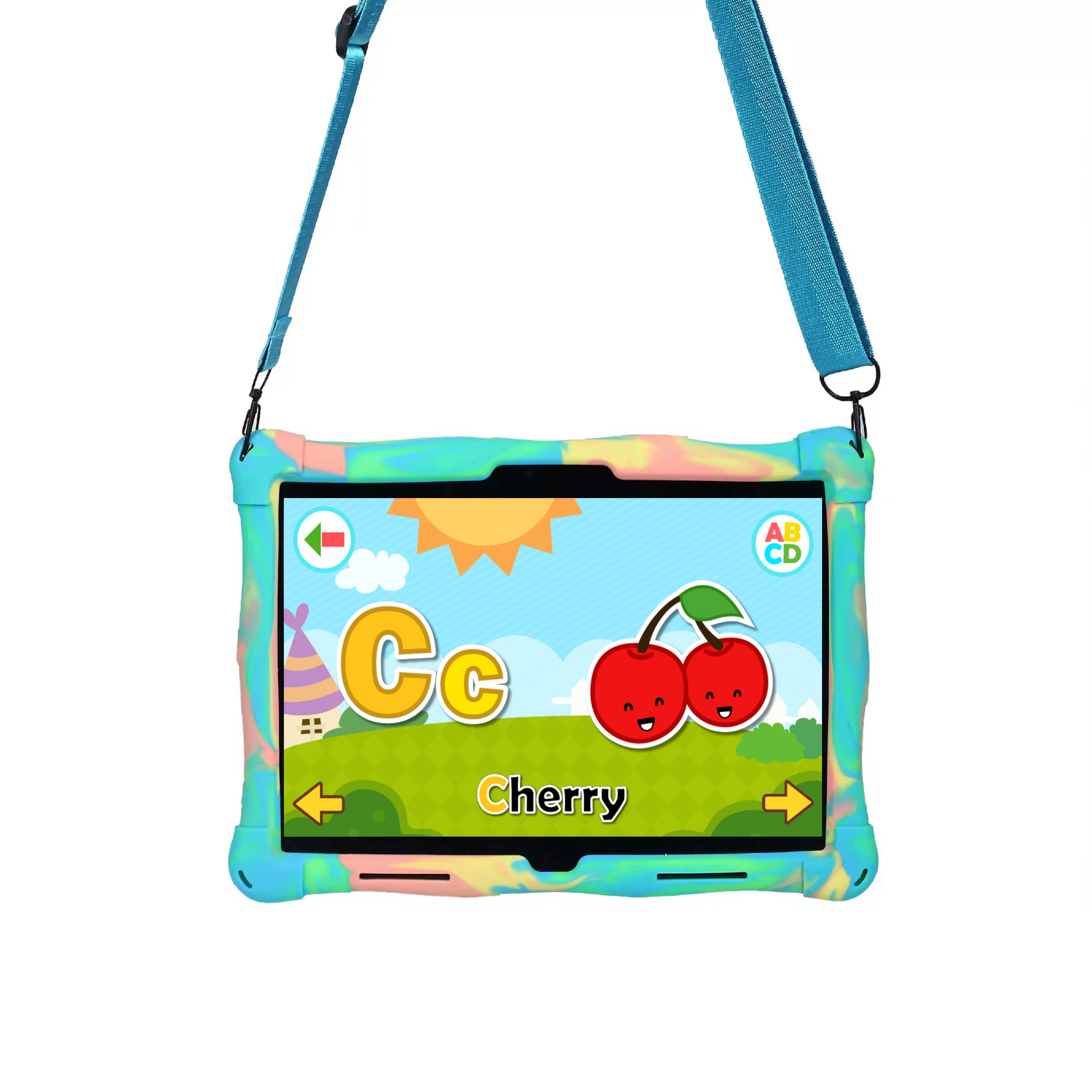 WIFI Kids Tablet OS Android 10 with High Resolution 1280*800 for Kids Learning and Playing Games Two in One Tablet