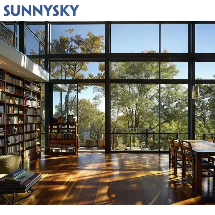 Sunnysky новый дизайн с двойным остеклением фиксированные окна большие стекла термически сломанные пол до потолка другие