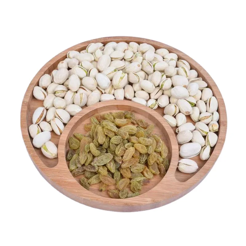 
custom cheap round solid wooden nuts dried fruit tray 