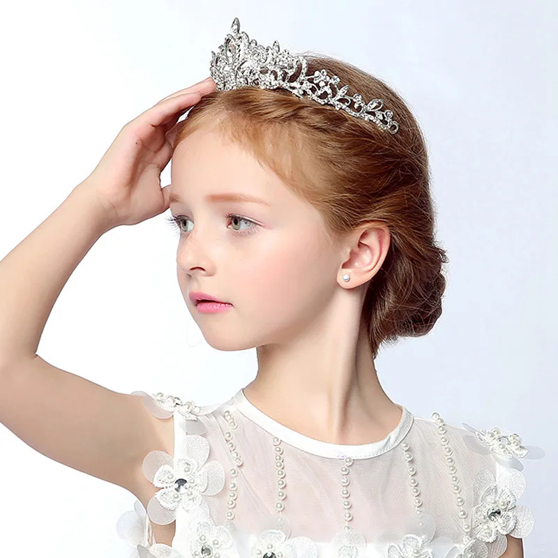 BELLEGIRL 2022 wholesale children kids show hair accessories tiaras girls sparkle rhinestone crystal small princess crown