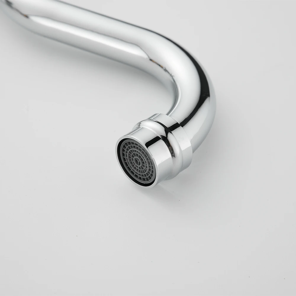 Chrome Brass Sink Faucet 3 Hole Widespread Bathroom Faucet with Water Supply Lines